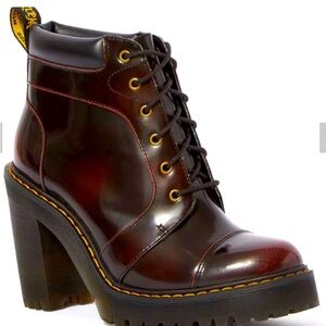 Dr. Martens Women's Dark Red Heeled Boots